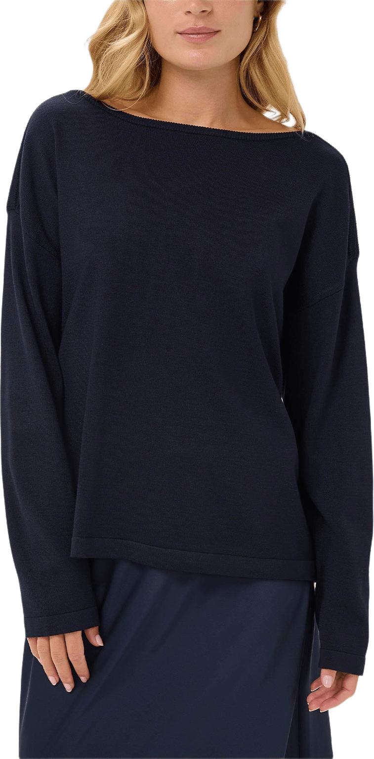 NillieSZ Solid Boatneck Pullover, från Saint Tropez, i färgen Night Sky.