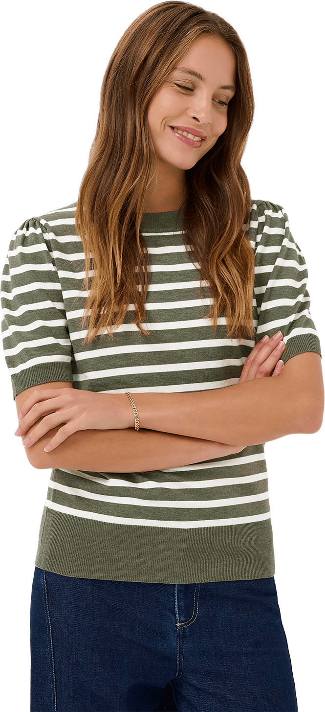 MilaSZ SS Striped Pullover, från Saint Tropez, i färgen Agave Green Ice Stripe.