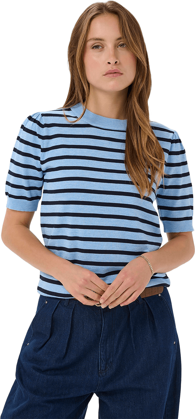 MilaSZ SS Striped Pullover, från Saint Tropez, i färgen Allure Nightsky Stripe.