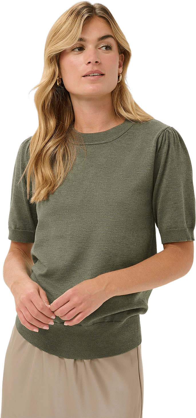 MilaSZ SS Pullover, från Saint Tropez, i färgen Agave Green Melange.