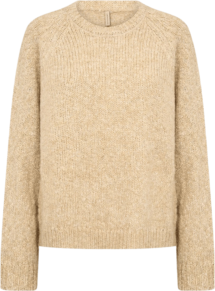 SC-Vela 2 Pullover, från Soyaconcept, i färgen Sand Melange.
