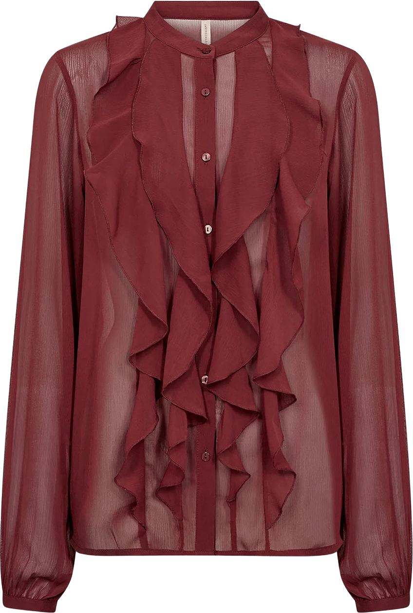 Sc-Naia 1 Shirt, från Soyaconcept, i färgen Dark Red.