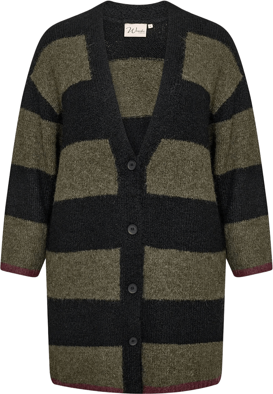 WA-Jolie 2 Cardigan, från Wasabi Concept, i färgen Dark Olive Mel. Combi.