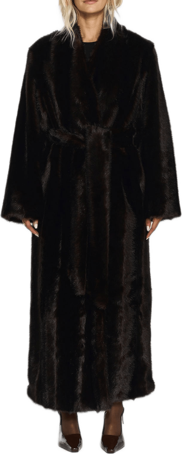 Vaujany Faux Fur Coat, från Twist & Tango, i färgen Rich Brown.