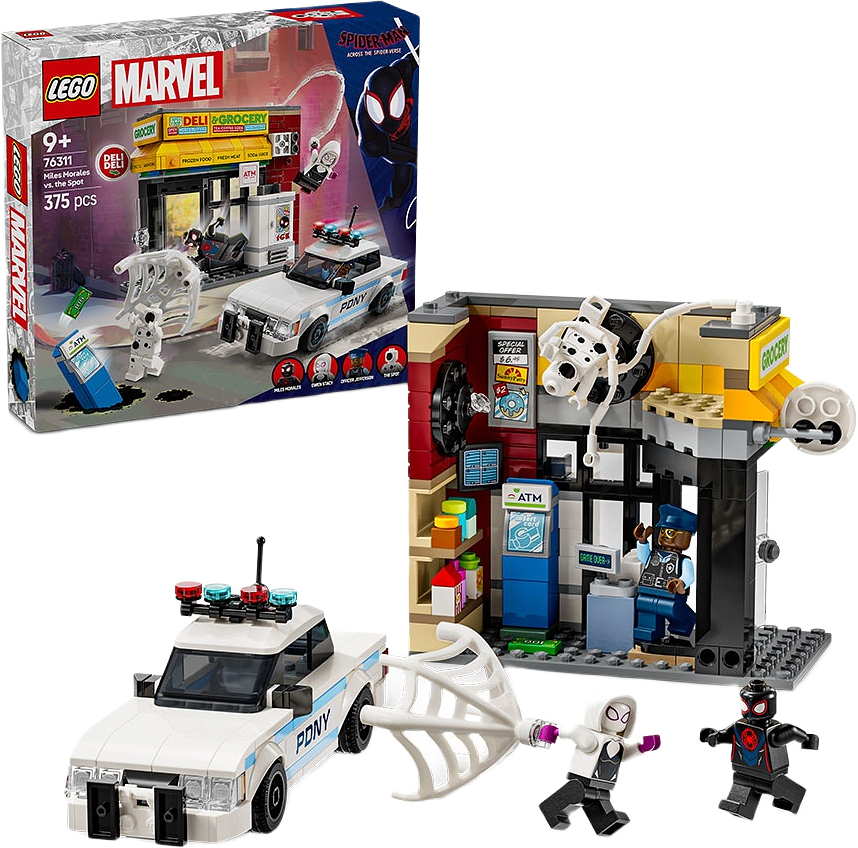 Marvel Spider-Verse: Miles Morales mot Spot 76311, från LEGO.