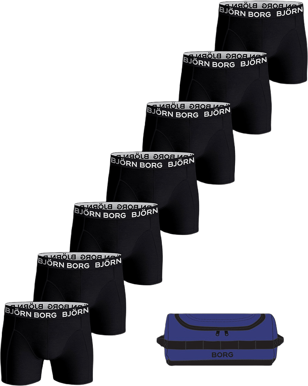 Cotton Stretch Boxer + Wash Bag 7P, från Björn Borg, i färgen Multipack 1.
