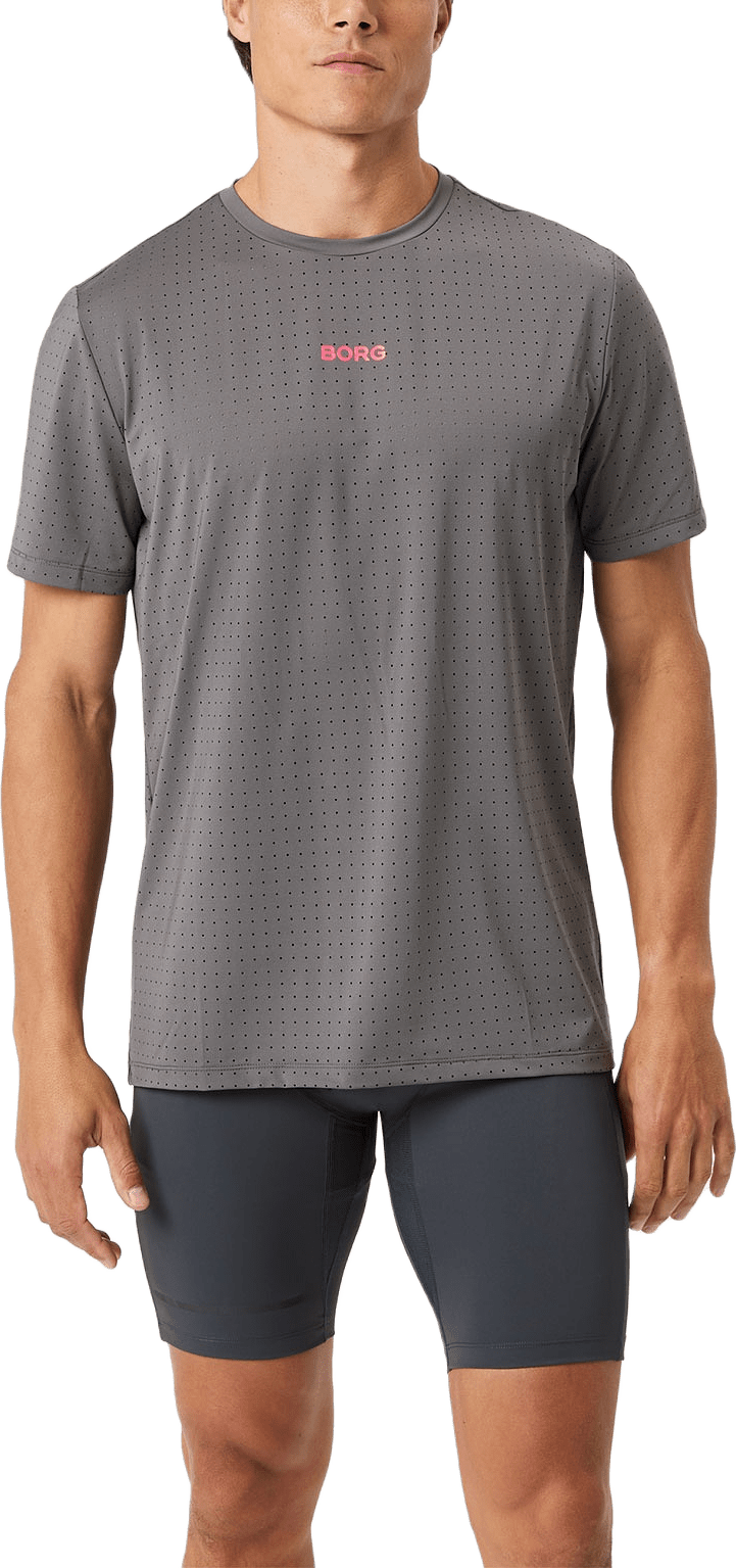 Borg Performance Perforated T-Shirt, från Björn Borg Sport, i färgen Granite Gray.