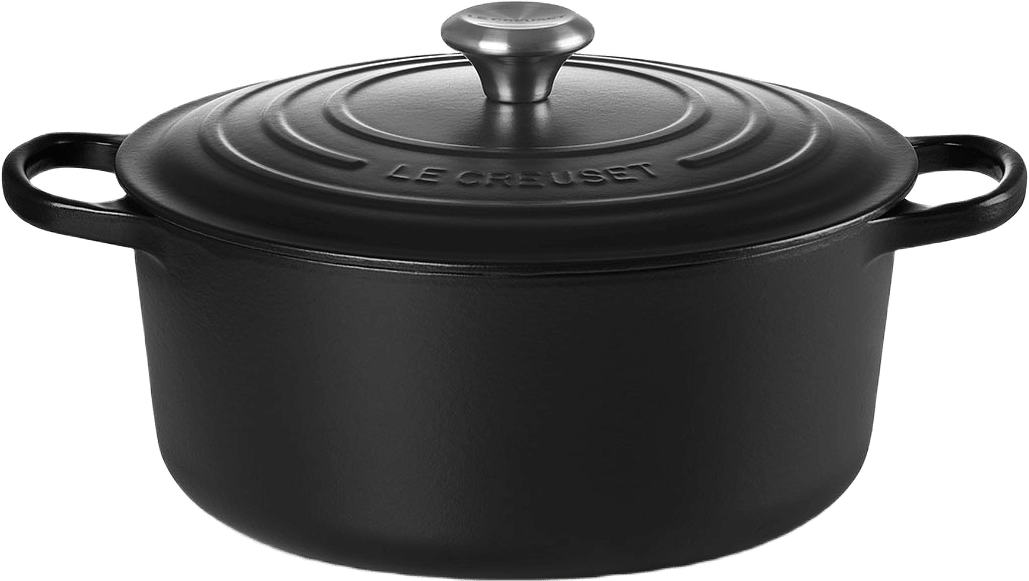 Signature Gjutjärn Rund Gryta 28cm Matte Black 6,7L, från Le Creuset, i färgen Matte Black.