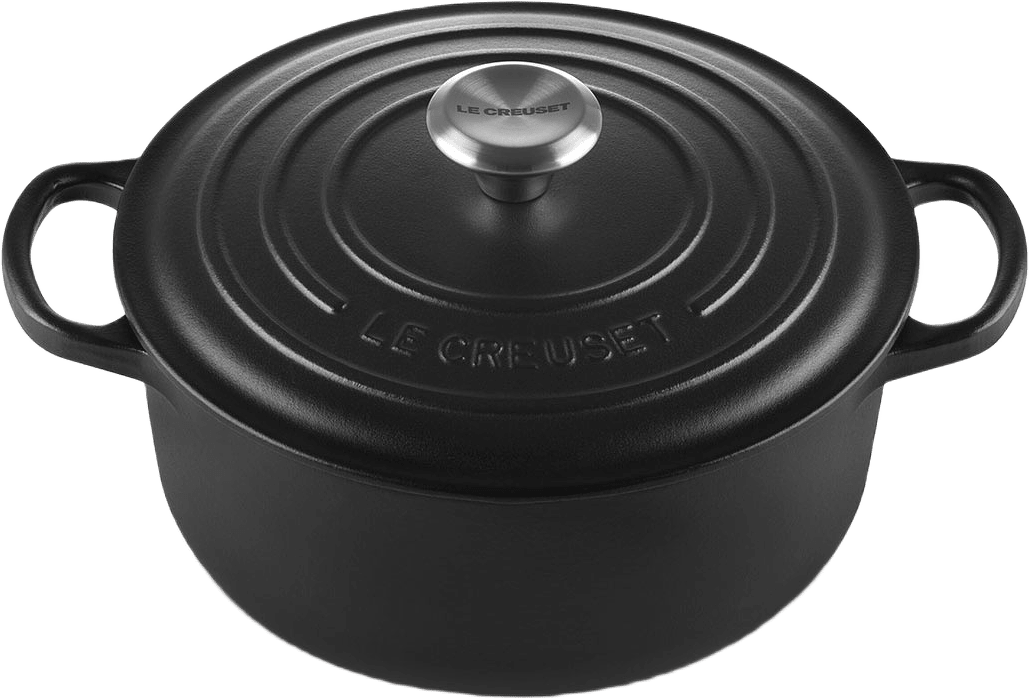 Signature Gjutjärn Rund Gryta 20cm Matte Black 2,4L, från Le Creuset, i färgen Matte Black.