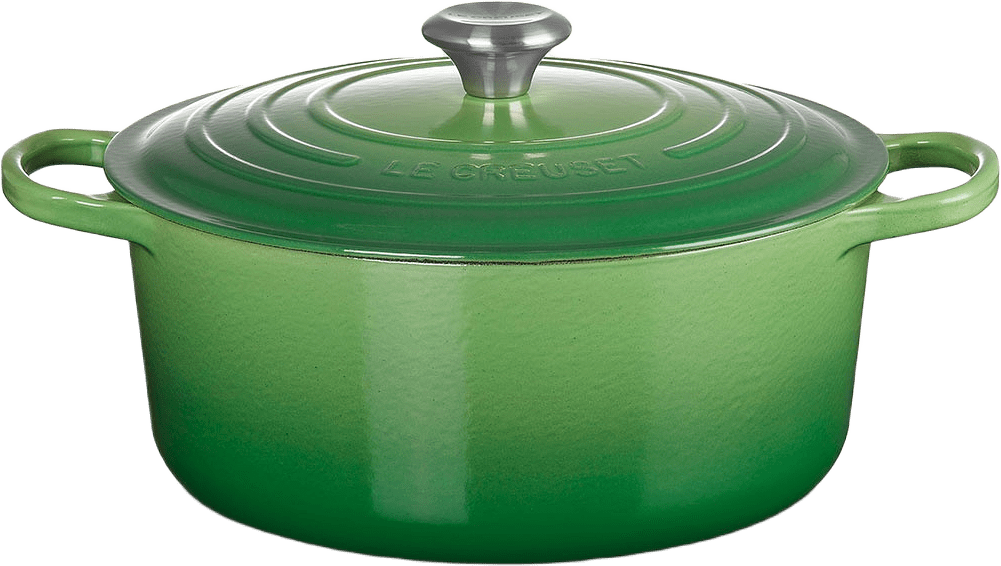Signature Gjutjärn Rund Gryta 28Cm Bamboo, från Le Creuset, i färgen Bamboo Green.