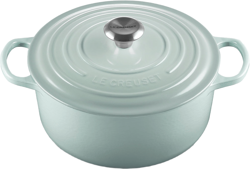 Signature Gjutjärn Rund Gryta 26cm Sea Salt 5,3L, från Le Creuset, i färgen Sea Salt.