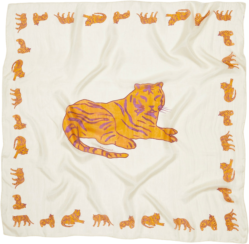 Tigarea Tabby Sia Scarf, från Becksöndergaard, i färgen Birch White.