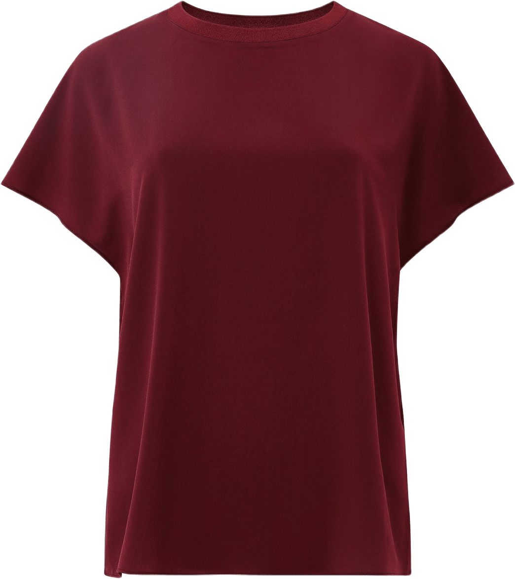 Crepe Light Crew Neck Top, från French Connection, i färgen Bordeaux Red.