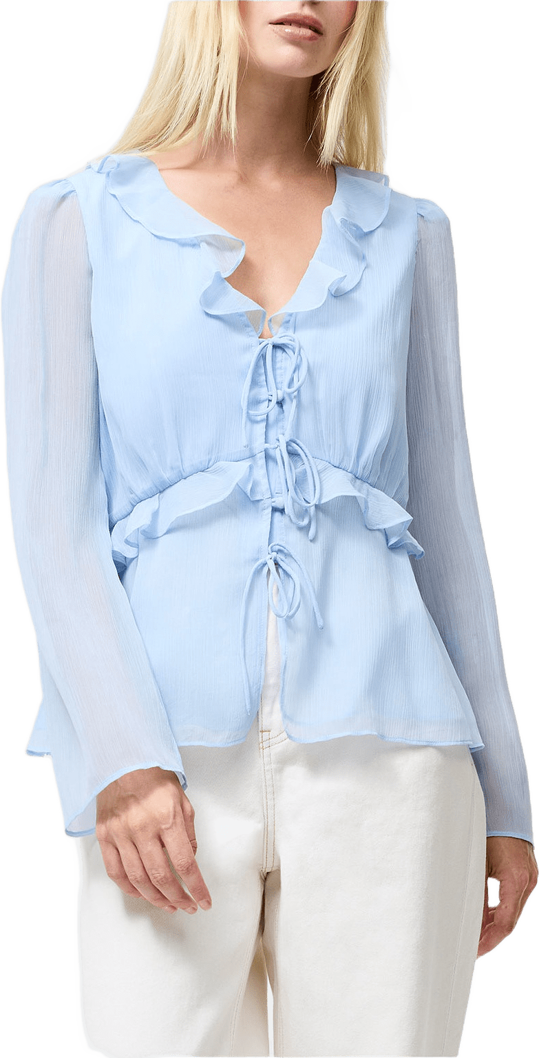 Emina Chiffon Frill Tie Up Top