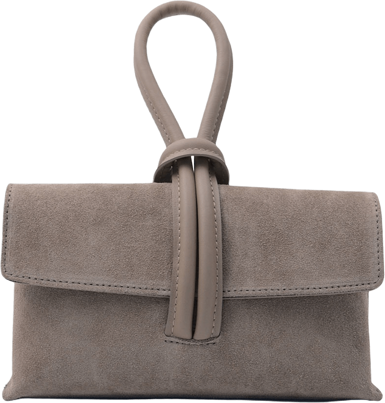 Handväska i suede Barletta, från LaTalia, i färgen Taupe.