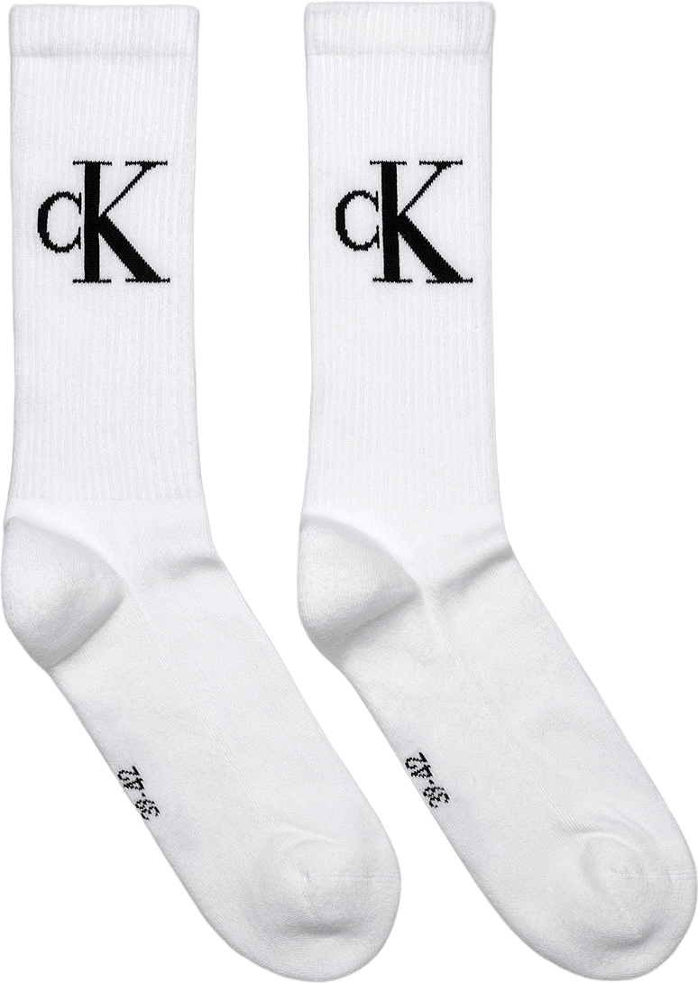 CKJ MEN SOCK 2P MONOGRAM, från Calvin Klein, i färgen White.