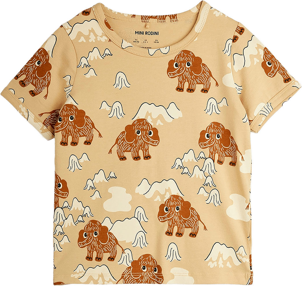 Mammoth T-Shirt, från Mini Rodini, i färgen Beige.