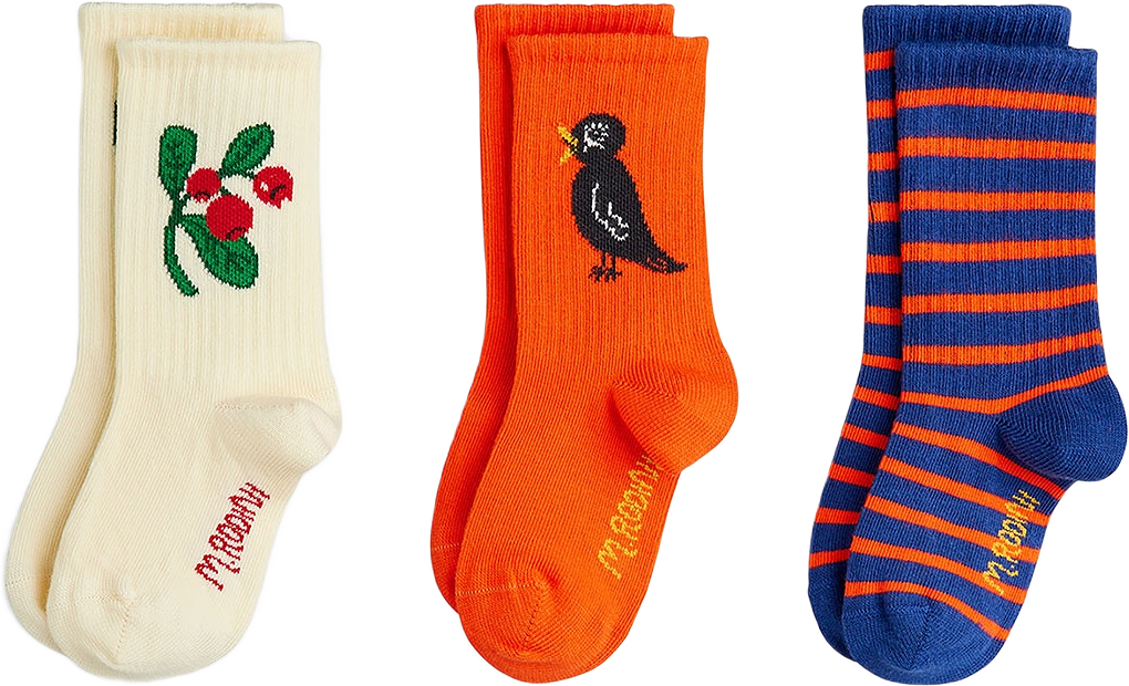 Lingonberries 3-Pack Strumpor, från Mini Rodini, i färgen Multi.