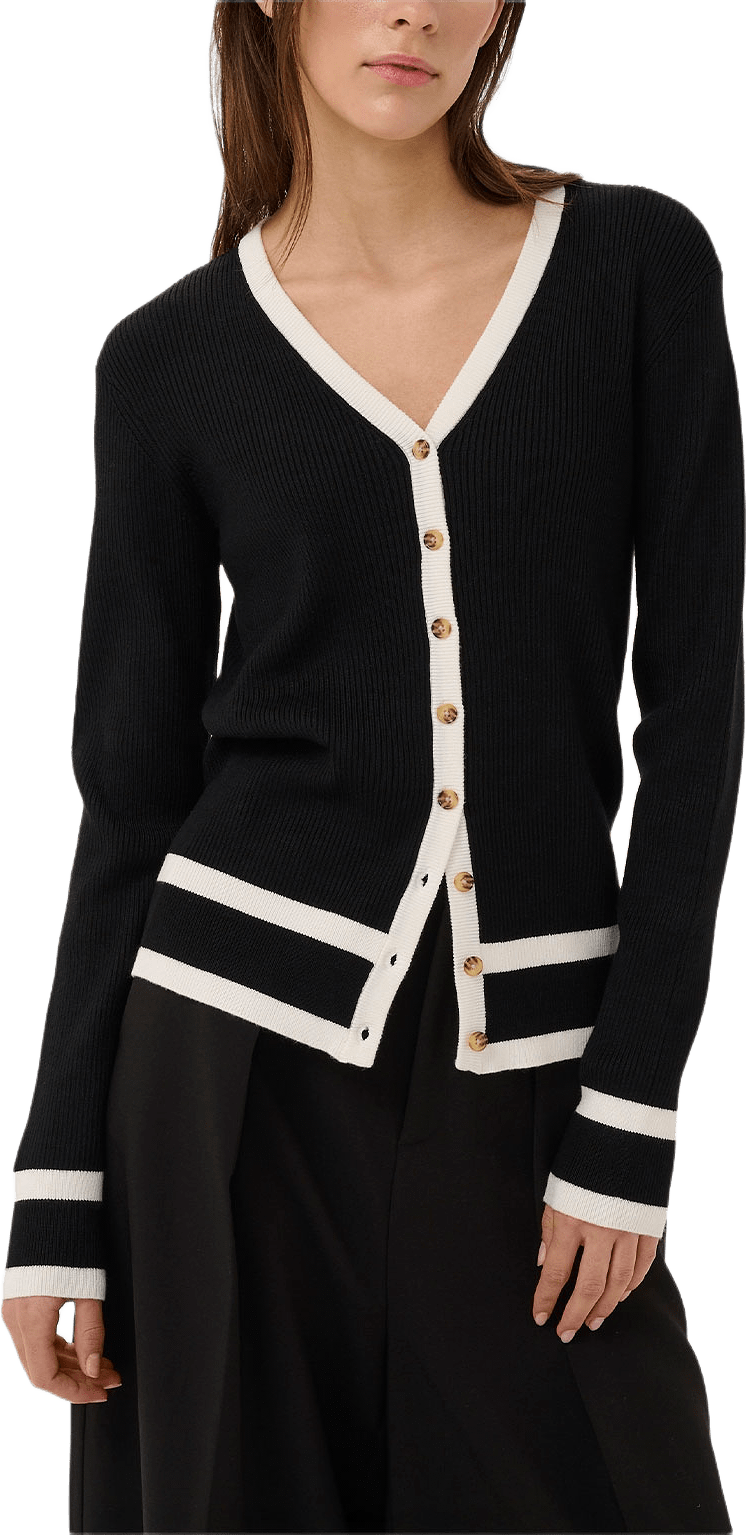 LeenahIW Cardigan; InWear Cardigan, från Inwear, i färgen Black/Vanilla.