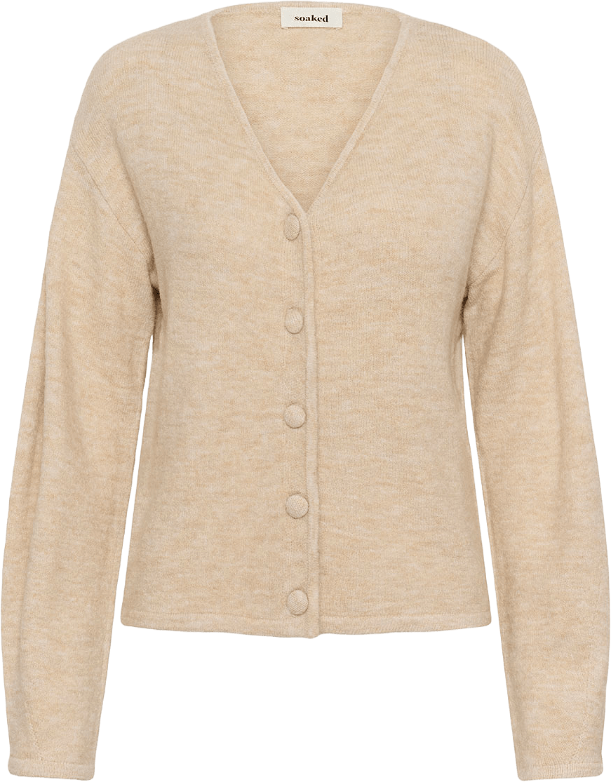 SLHedaya V-Neck Cardigan, från Soaked In Luxury, i färgen Oatmeal.