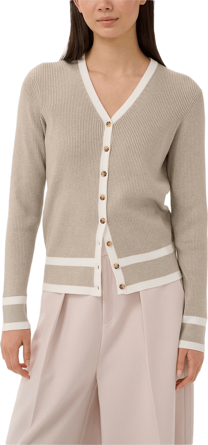 LeenahIW Cardigan; InWear Cardigan, från Inwear, i färgen Sandy Grey/Vanilla.