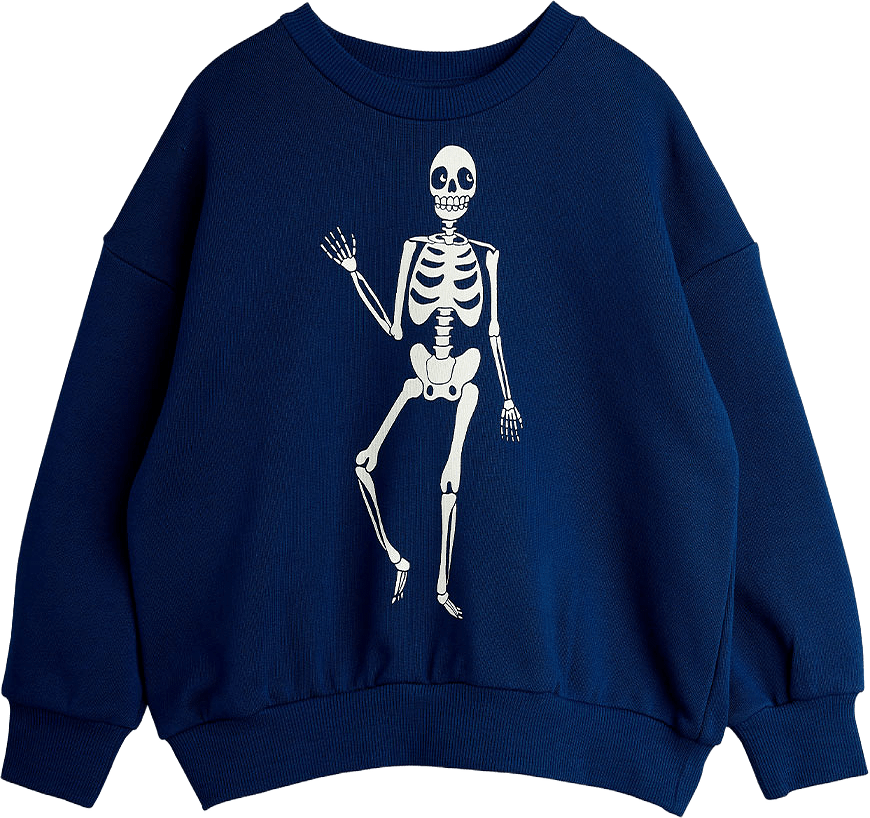 Skeleton sp sweatshirt, från Mini Rodini, i färgen Blue.