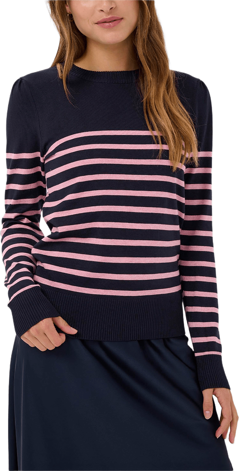 MilaSZ Striped Pullover, från Saint Tropez, i färgen Nightsky Foxglove Stripe.