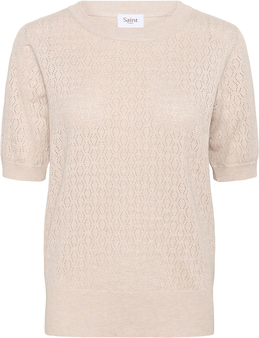 MilaSZ Pointelle Pullover, från Saint Tropez, i färgen Gray Morn Melange.