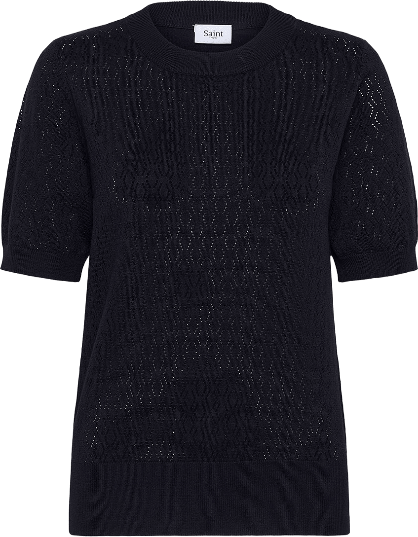 MilaSZ Pointelle Pullover, från Saint Tropez, i färgen Night Sky.