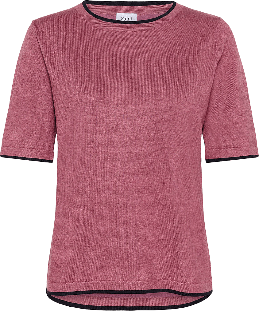 MilaSZ Contrast Stripe Pullover, från Saint Tropez, i färgen R.violet Nightsky Cont.stripe.