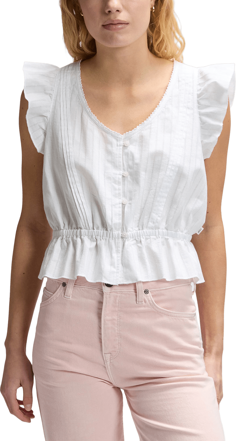 Ruffle Sleeve Shirt, från Lee, i färgen Bright White.
