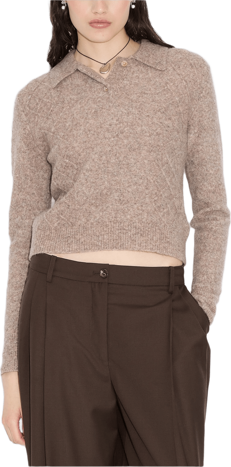 Argyle Polo, från Holzweiler, i färgen Taupe.