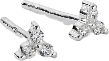 Celestia Triple Stone Studs Silver, från Syster P, i färgen Silver.