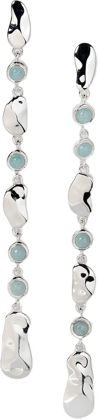 Florentina Long Earrings  Aquamarine