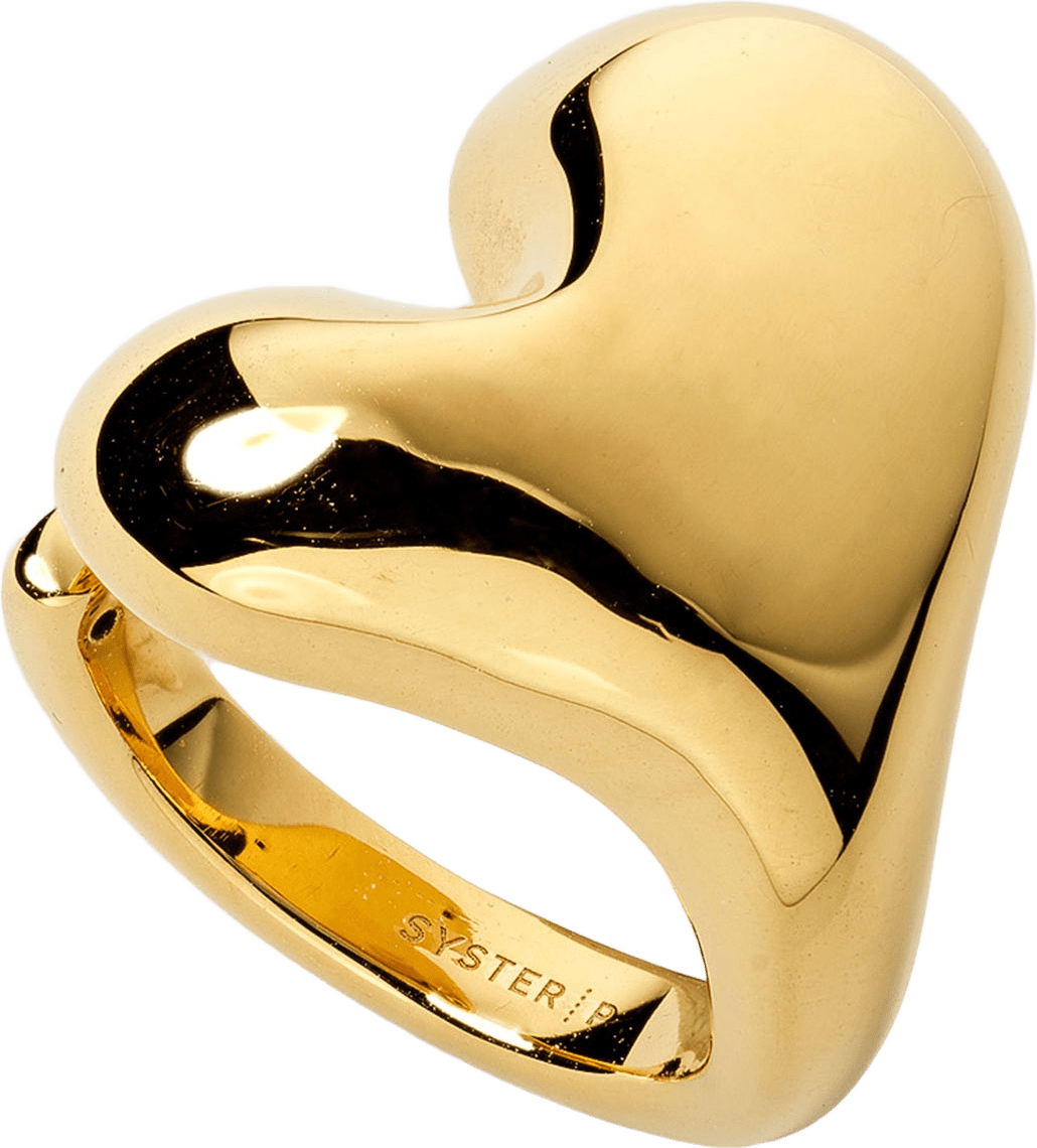 Bolded Heart Ring, från Syster P, i färgen Gold.