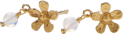 Moonstone Poppy Earsticks, från Pernille Corydon, i färgen Gold.