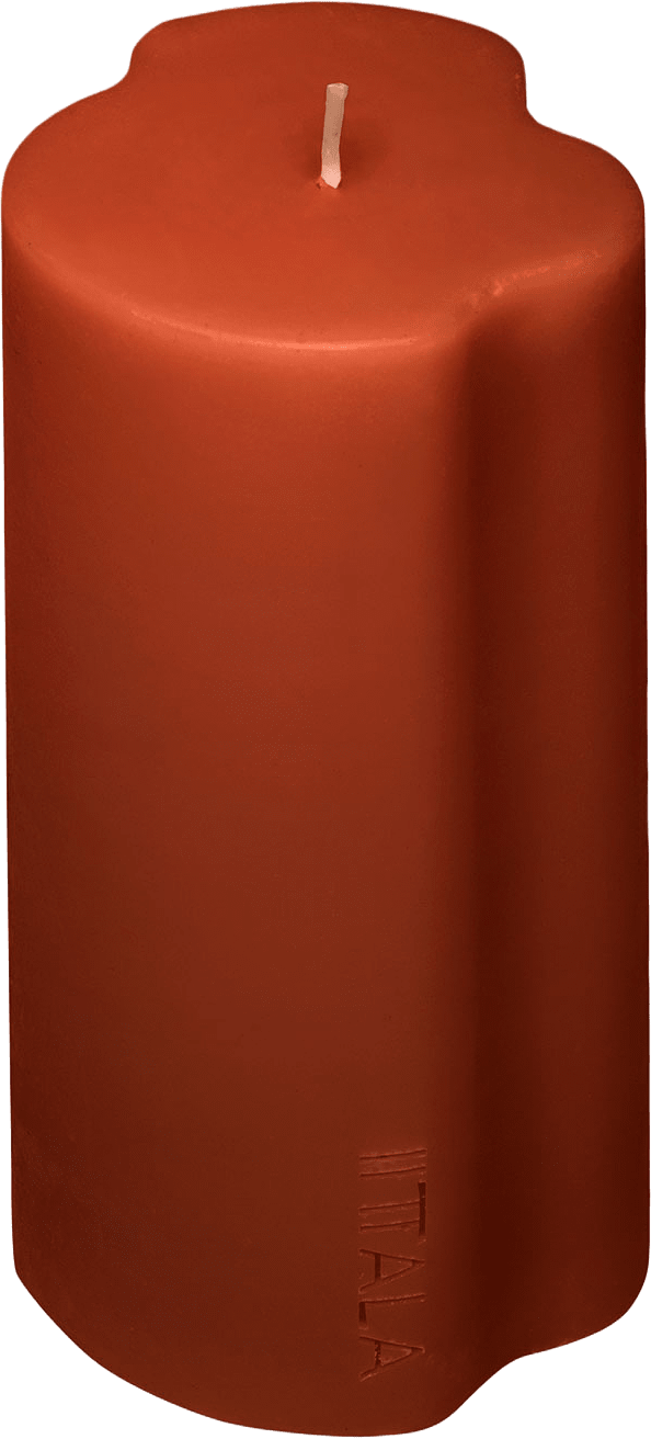 Aalto Blockljus 16cm Sand, från Iittala, i färgen Terracotta.