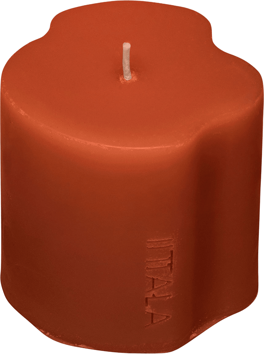 Aalto Blockljus 8 cm Sand, från Iittala, i färgen Terracotta.