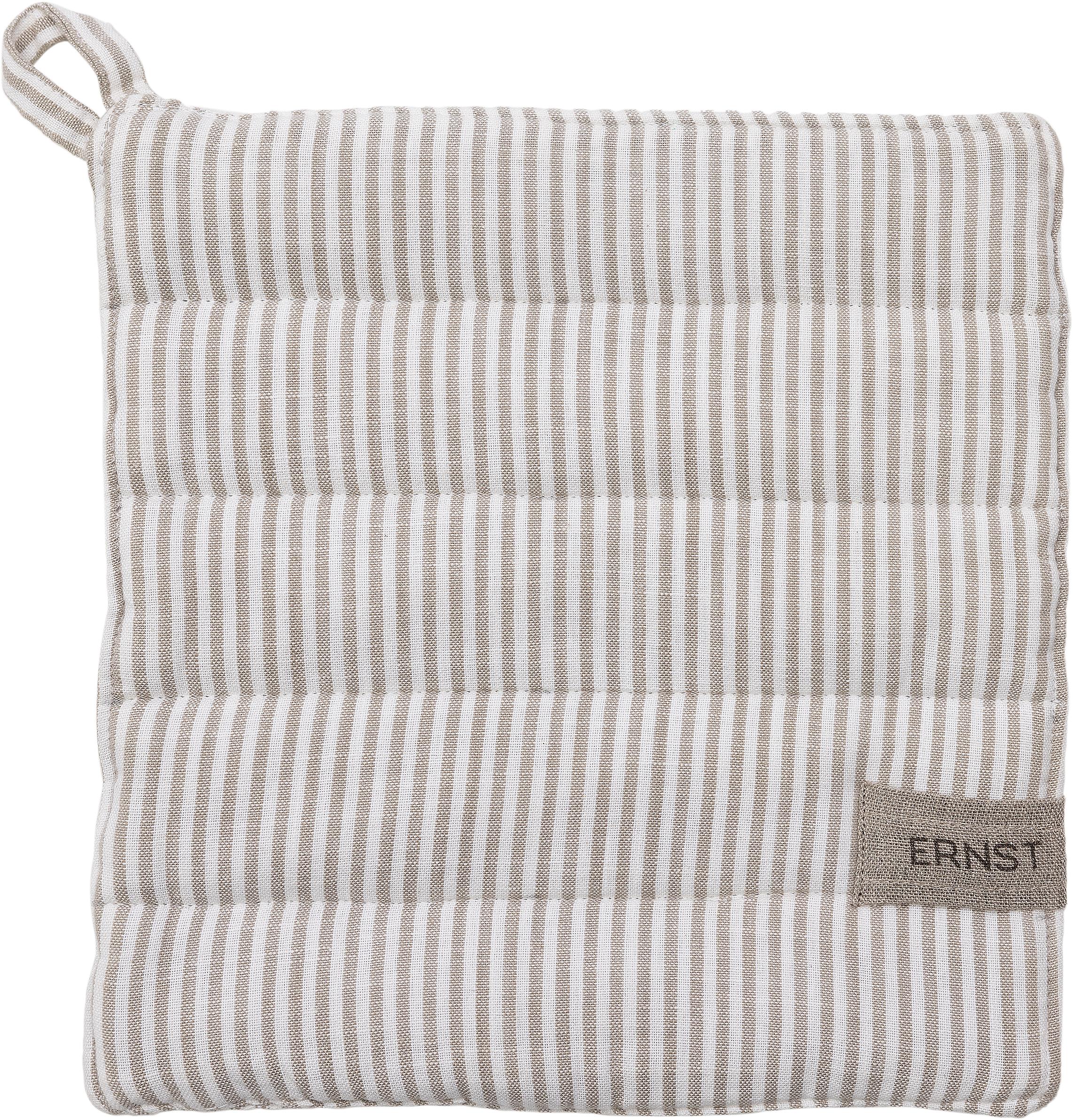 Grytlapp bred rand beige/vit, från ERNST, i färgen Beige/Vit.