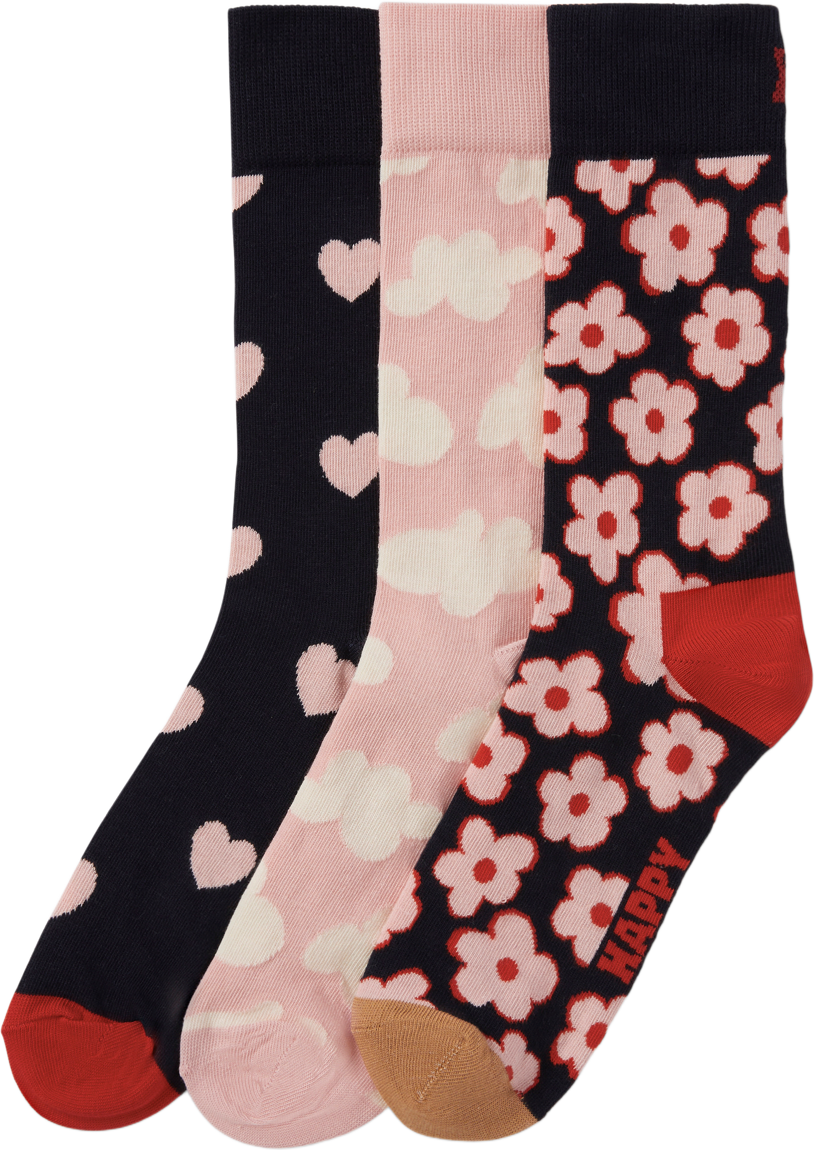 3-Pack Heart Gift Set, från Happy Socks, i färgen Navy.