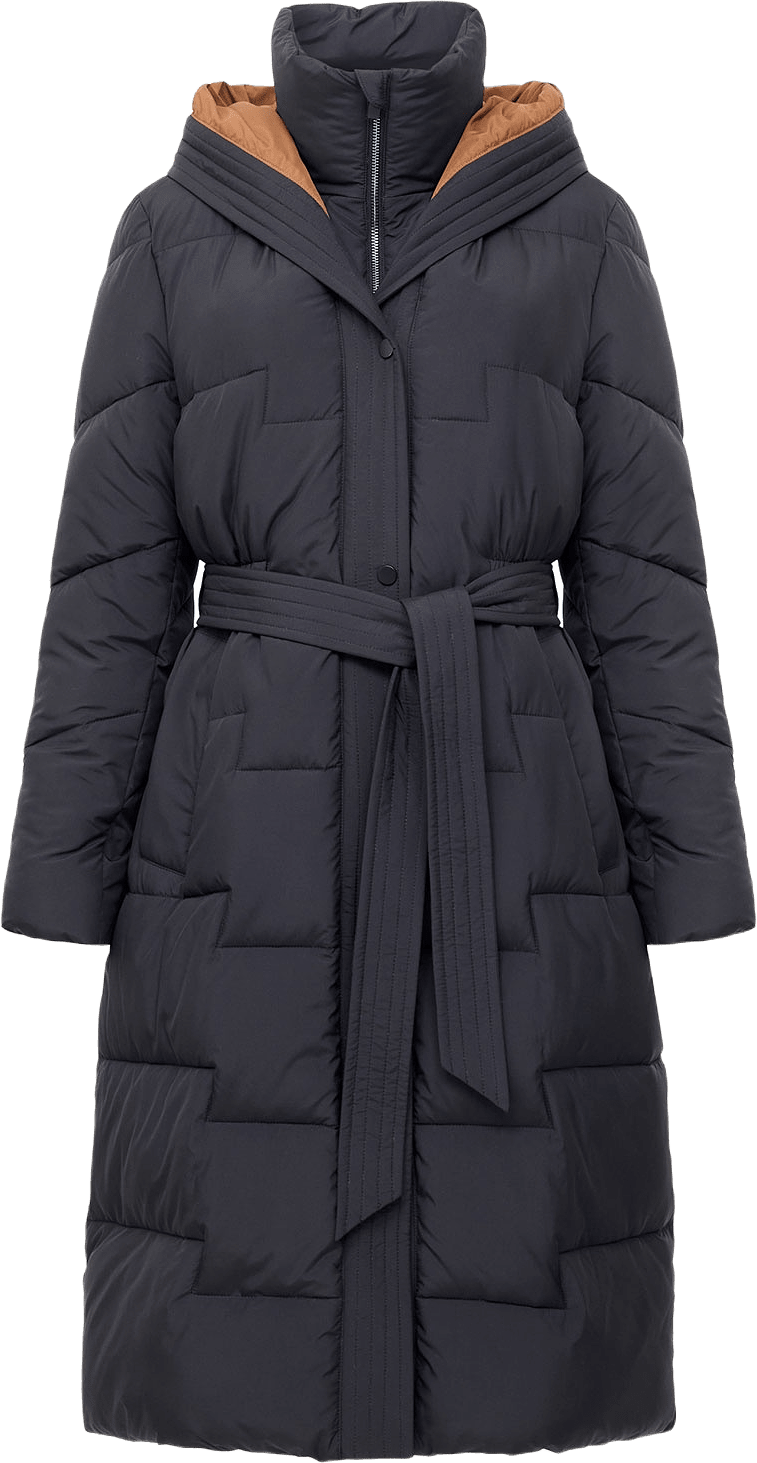 Minnie Belted Ls Coat, från French Connection, i färgen Black Peacan Neutral.