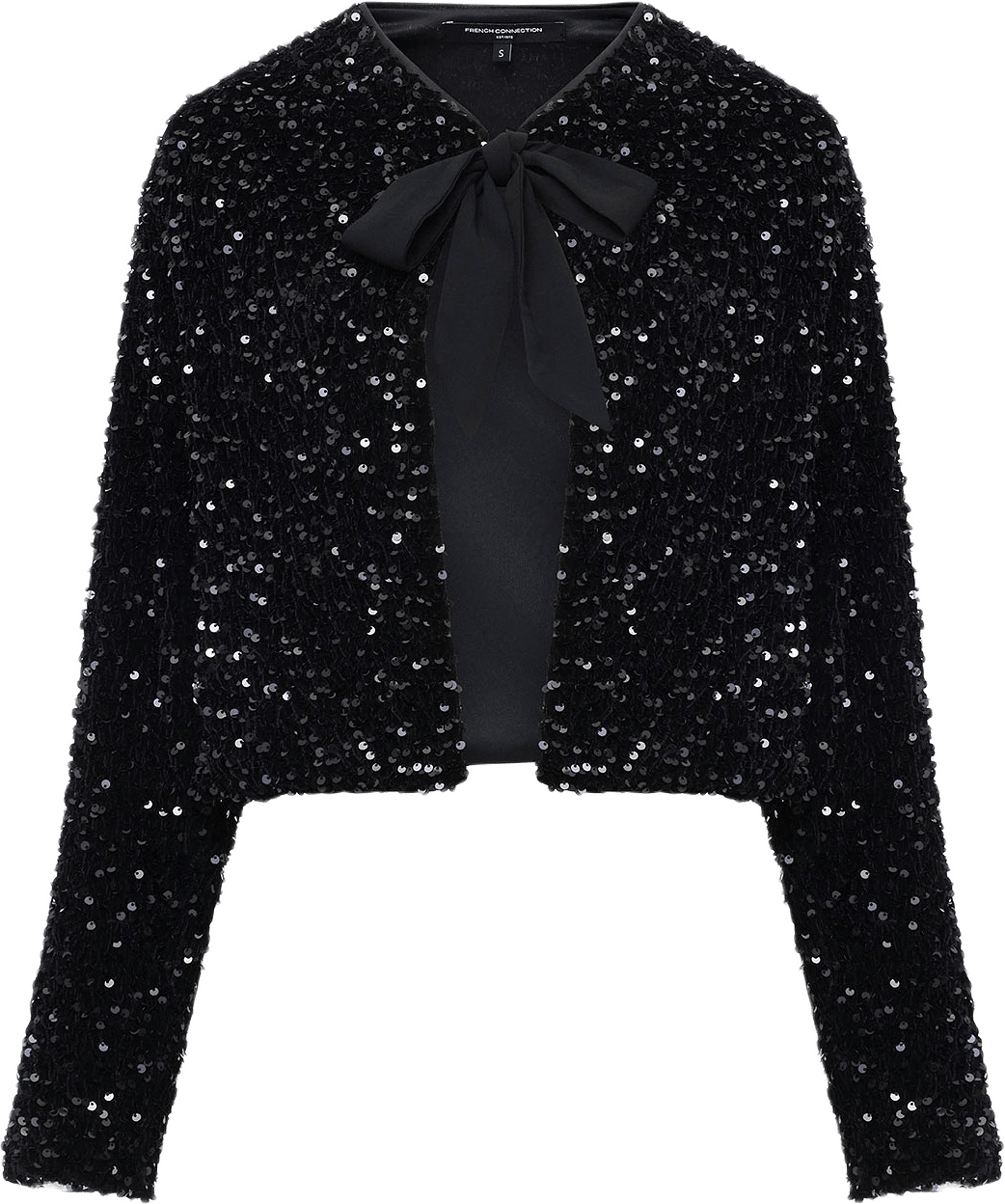Monet Sequin Tie Cardigan, från French Connection, i färgen Blackout.