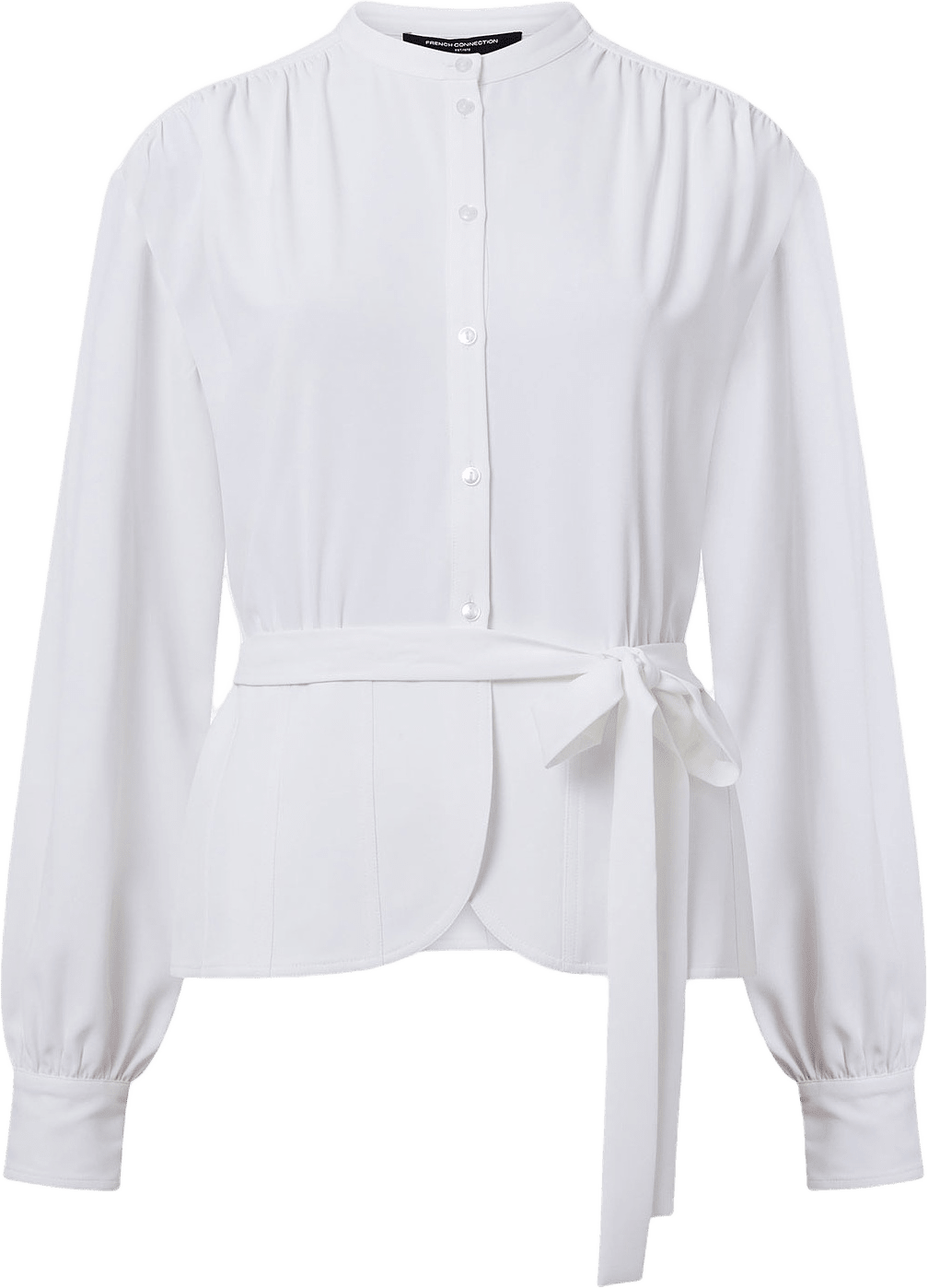 Arezzo Ls Waist Tie Shirt, från French Connection, i färgen Winter White.