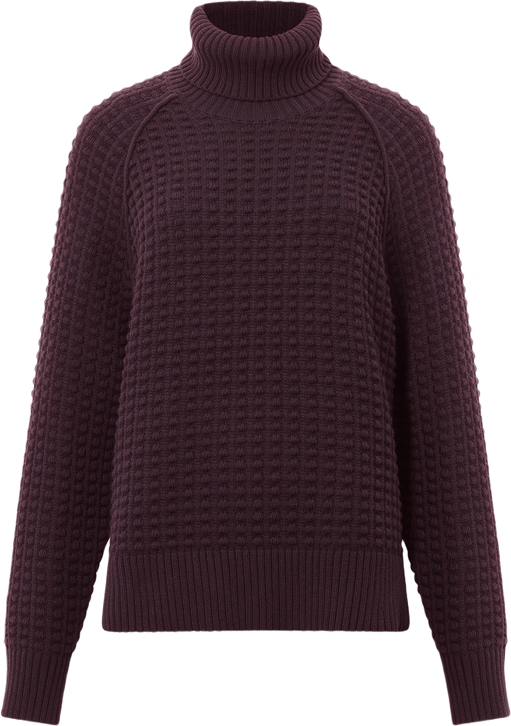 Keya Popcorn Ls High Nk Jumper, från French Connection, i färgen Bordeaux Red.