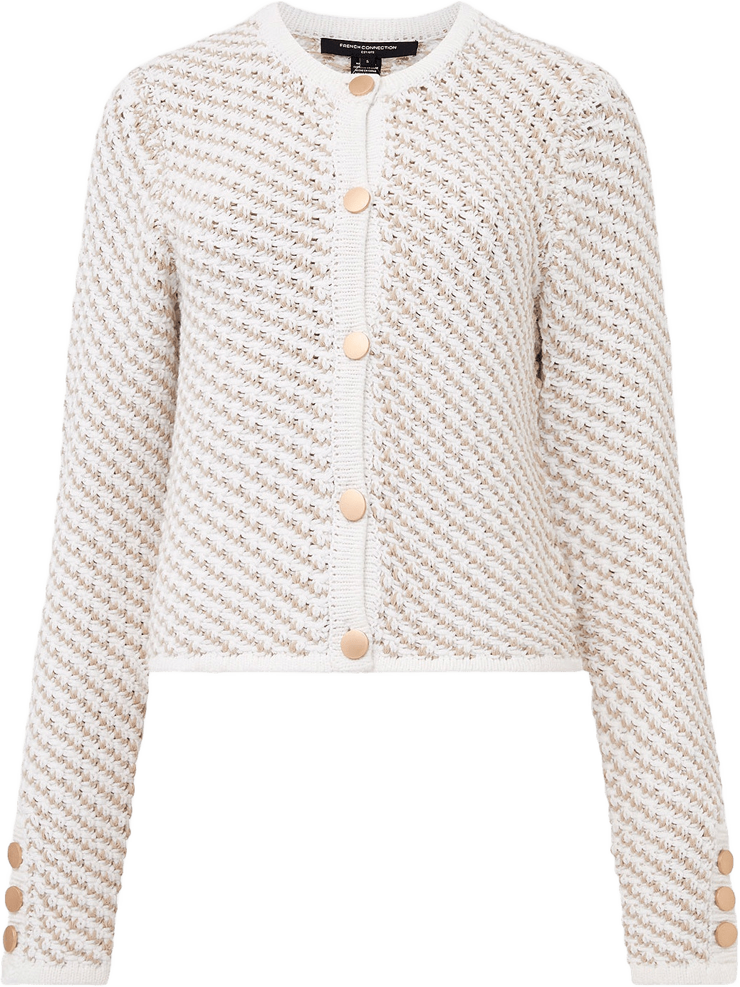 Janai Textured Cardigan, från French Connection, i färgen Winter White.