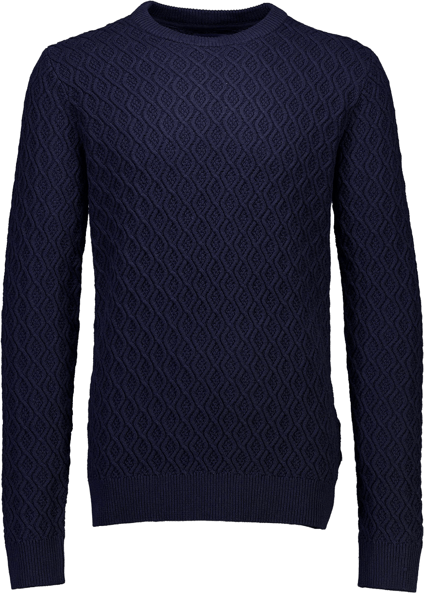 Lindbergh Recycle structure knit jumper Knit, från Lindbergh, i färgen Navy.