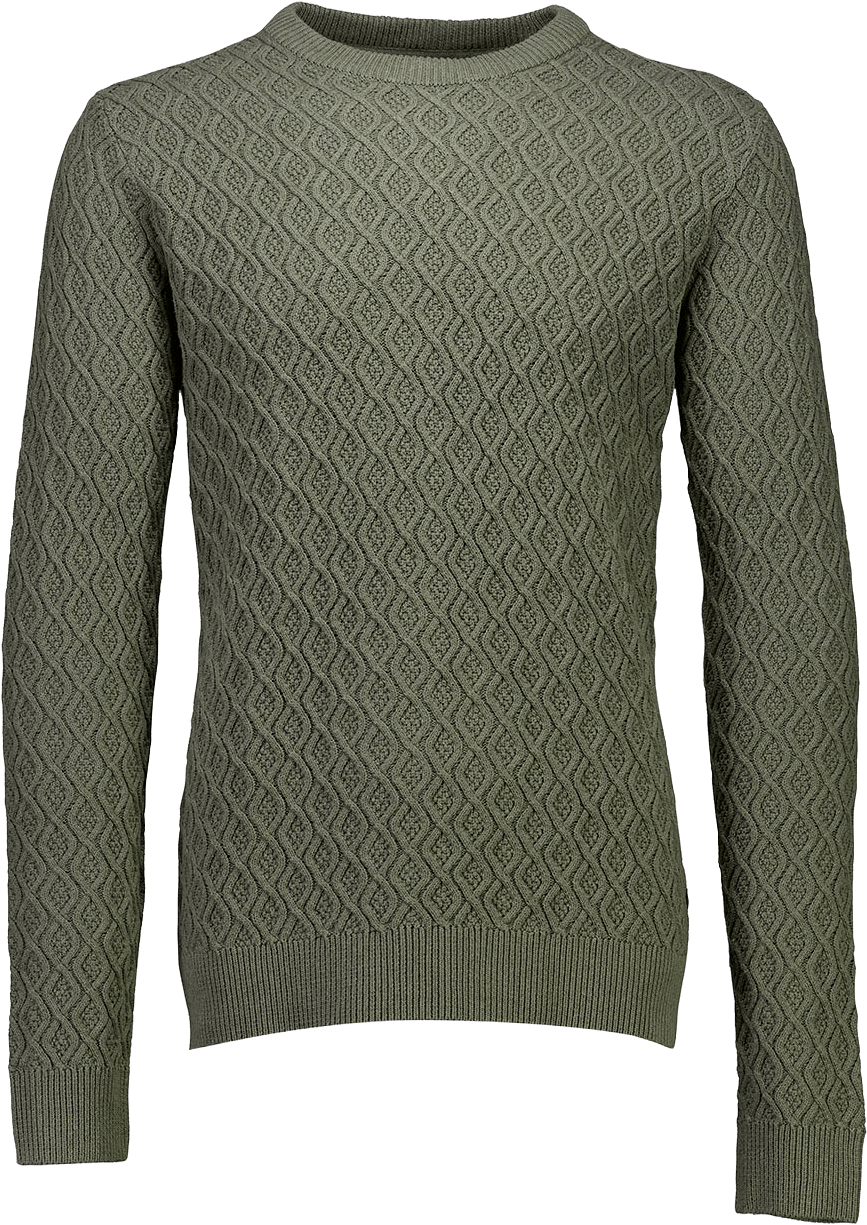 Lindbergh Recycle structure knit jumper Knit, från Lindbergh, i färgen Army.