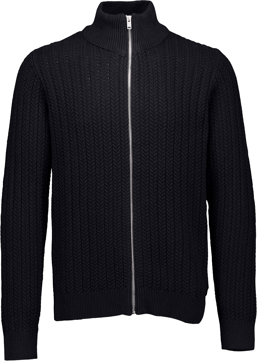 Lindbergh Recycle cabel knit zip cardigan Knit, från Lindbergh, i färgen Black.