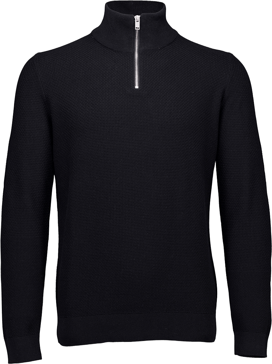 Lindbergh Recycle structure half zip Knit, från Lindbergh, i färgen Black.