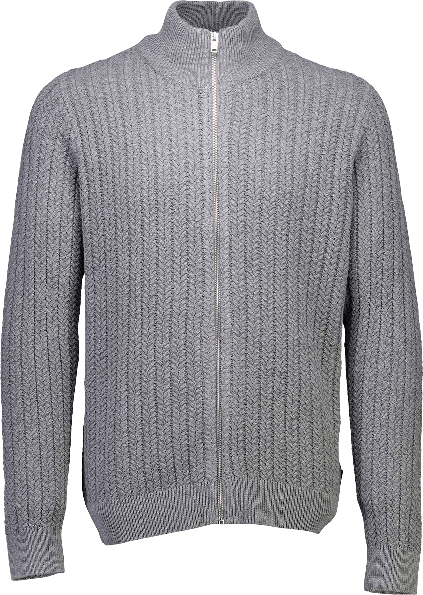 Lindbergh Recycle cabel knit zip cardigan Knit, från Lindbergh, i färgen Dk Grey.